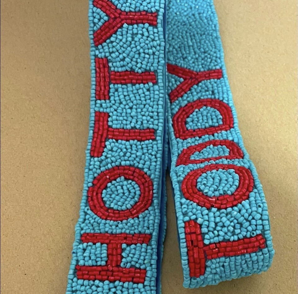 Ole Miss Hotty Toddy Beaded Purse Strap