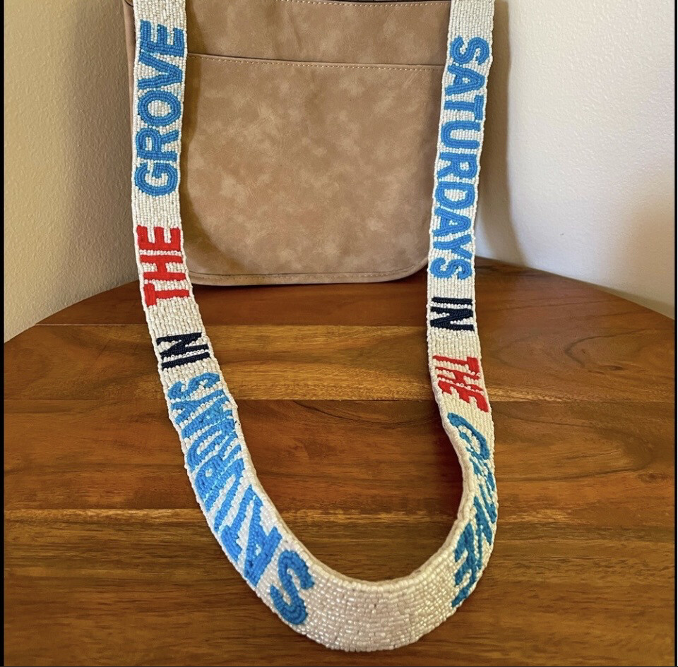 Ole Miss Rebels SATURDAYS IN THE GROVE Beaded Purse Strap