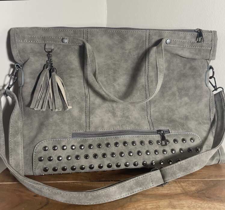 Savannah Large Shoulder Bag Handbag Tote ~ Gray