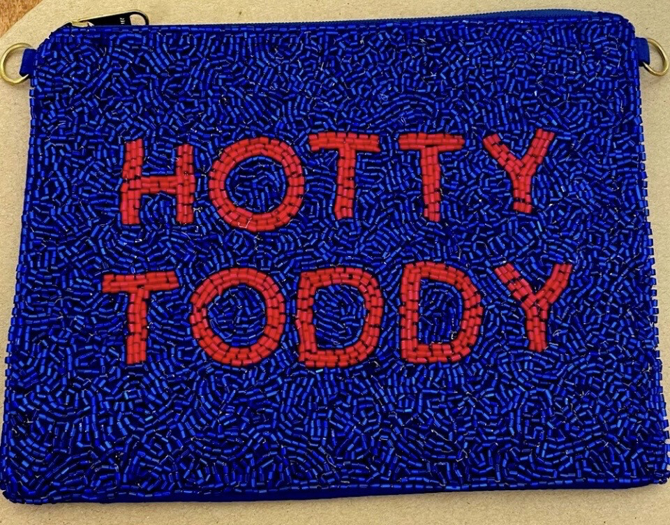 Ole Miss Rebels HOTTY TODDY Beaded Clutch Pouch Coin Case ~ Game Day