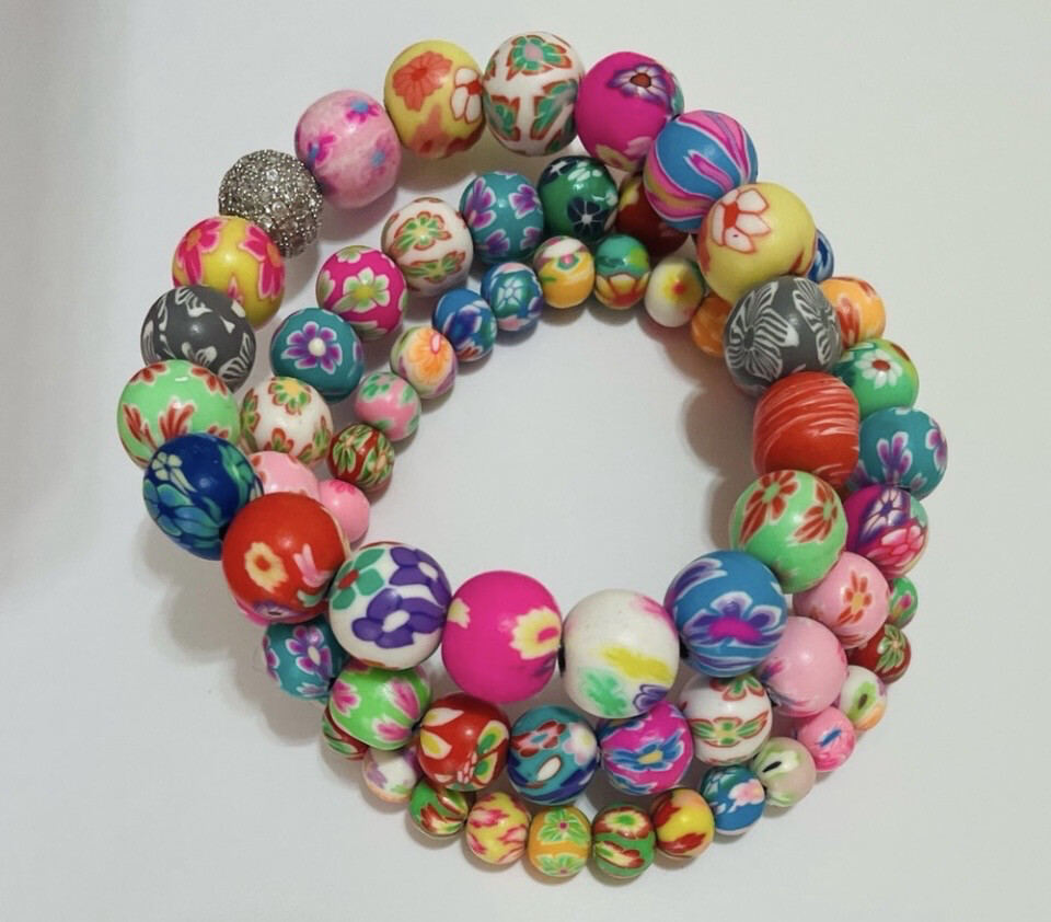 Multicolor Beaded Stretch Bracelet Set 