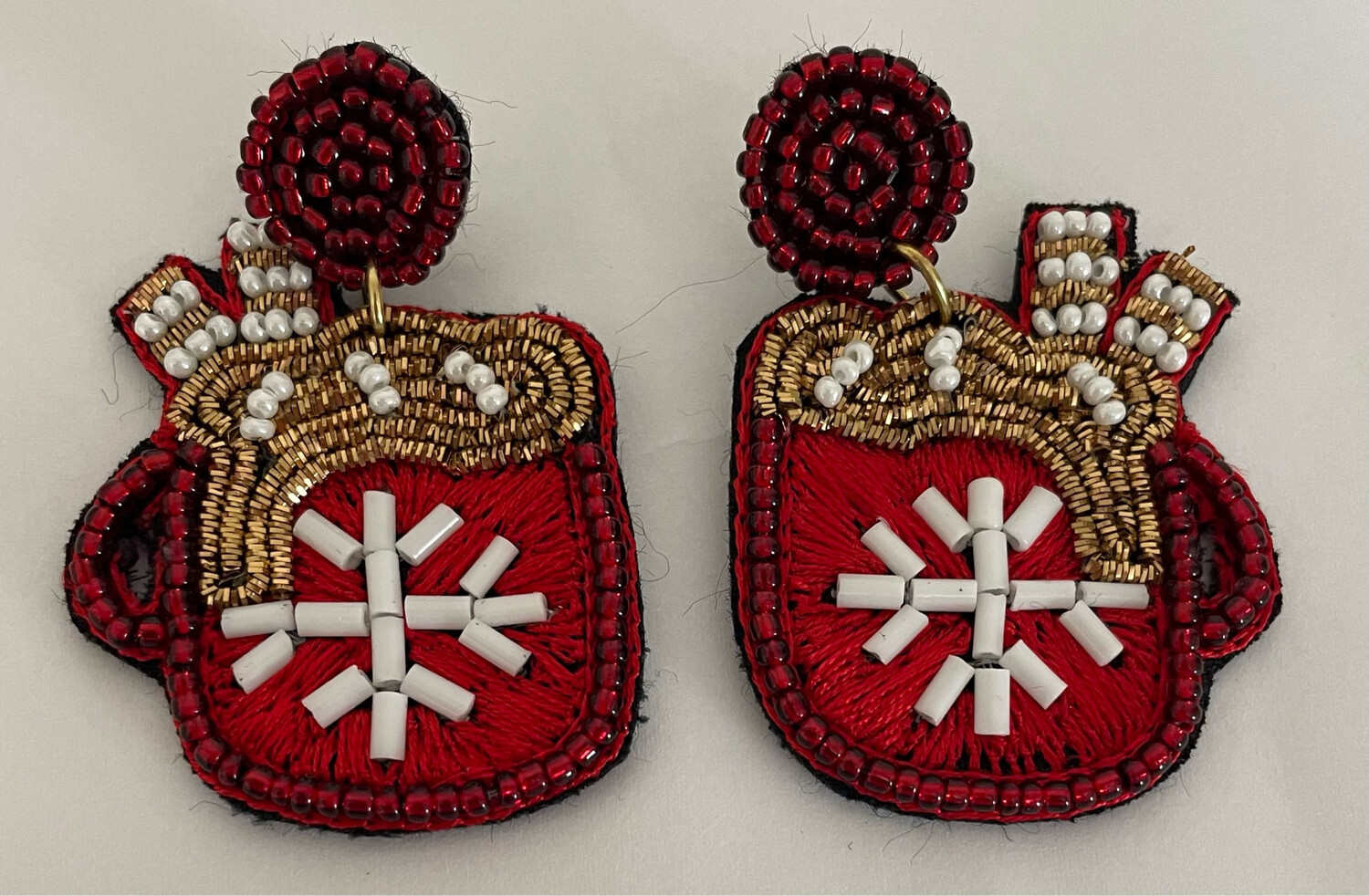 Christmas Beaded Hot Chocolate Earrings