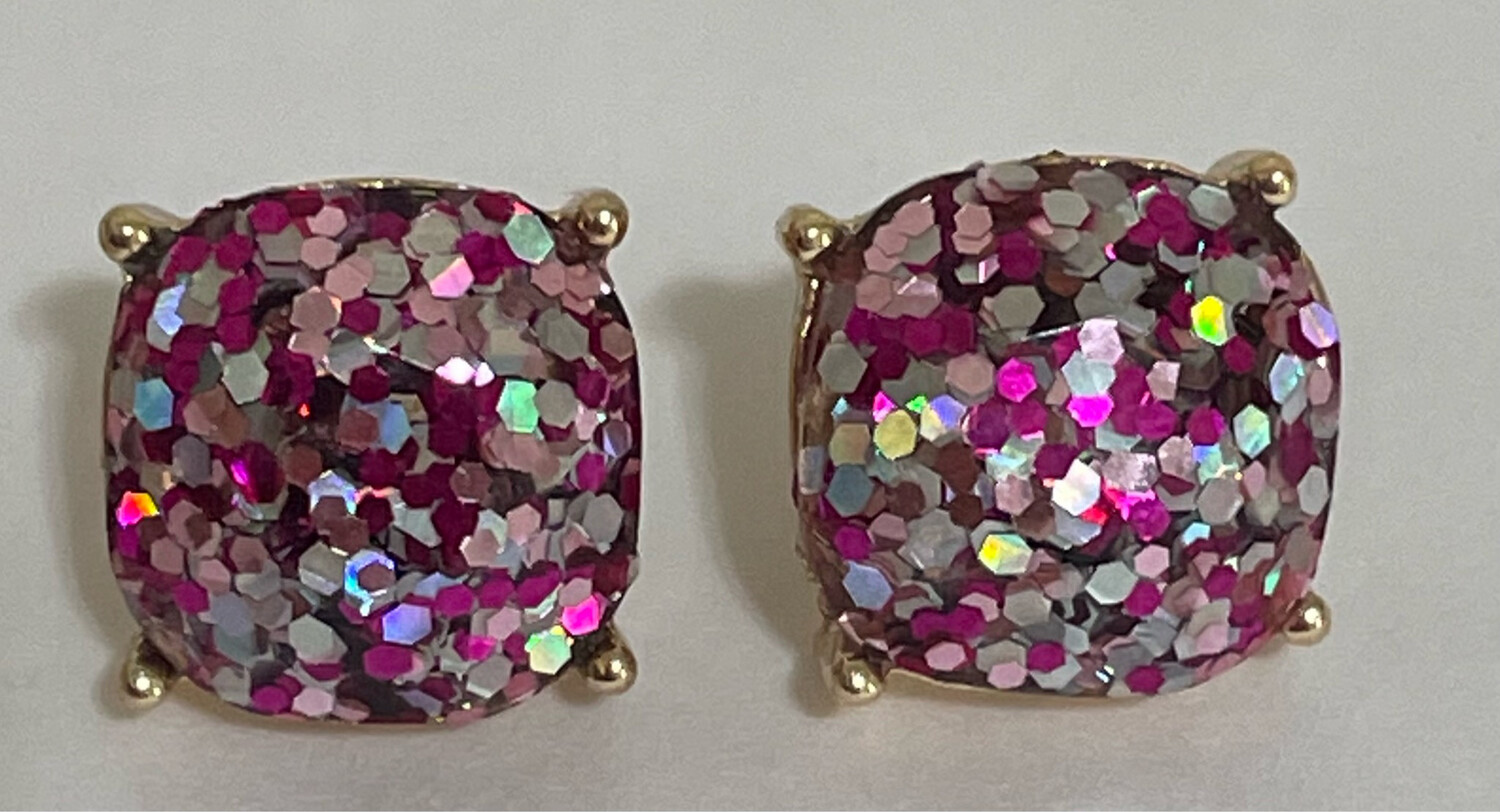 Bienville Pink Cushion Cut Stud Earrings