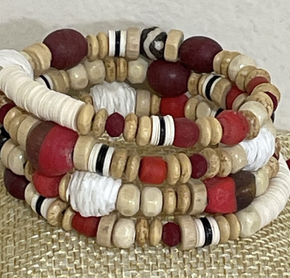 Catherine Boho Multicolor Beaded Coil Bracelet
