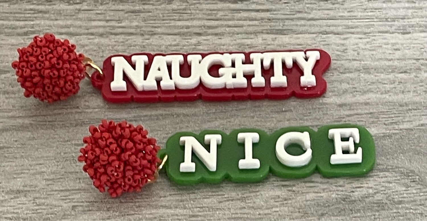 Christmas Naughty or Nice Earrings Holidays