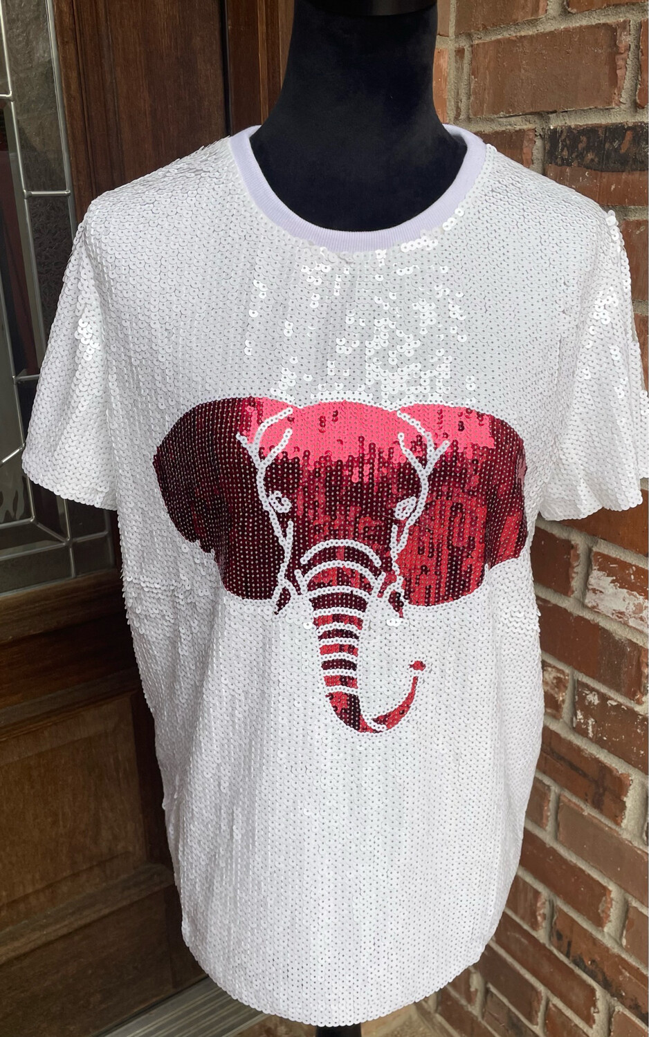 ELEPHANT Sequin Mascot Crimson Tide Sequin Game Day T-Shirt – ABLNco