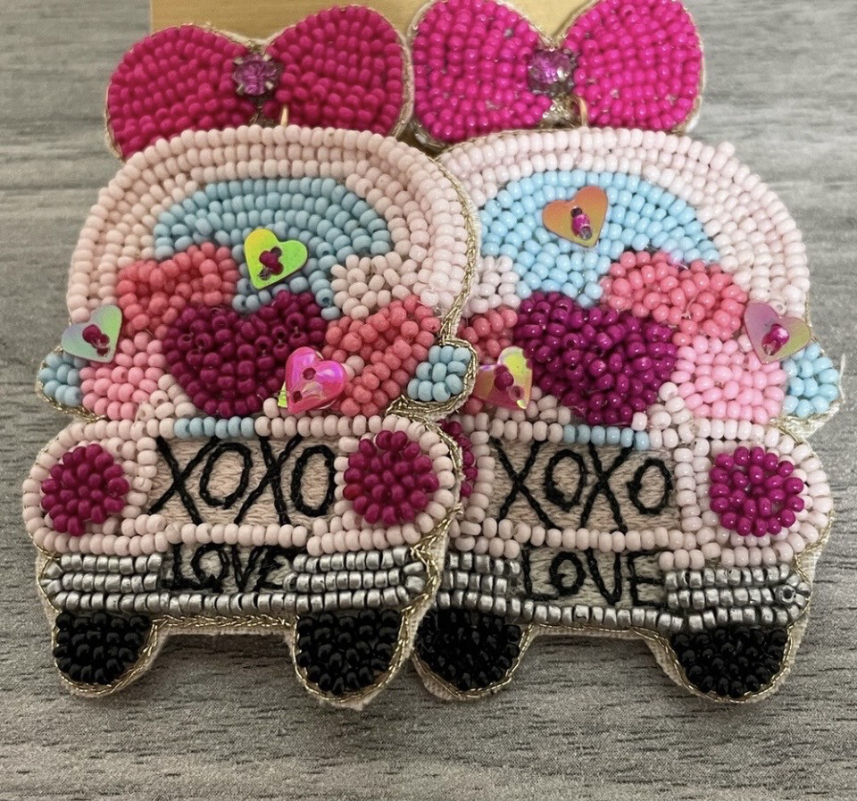 Multicolor Love Beaded Valentine’s Day Earrings