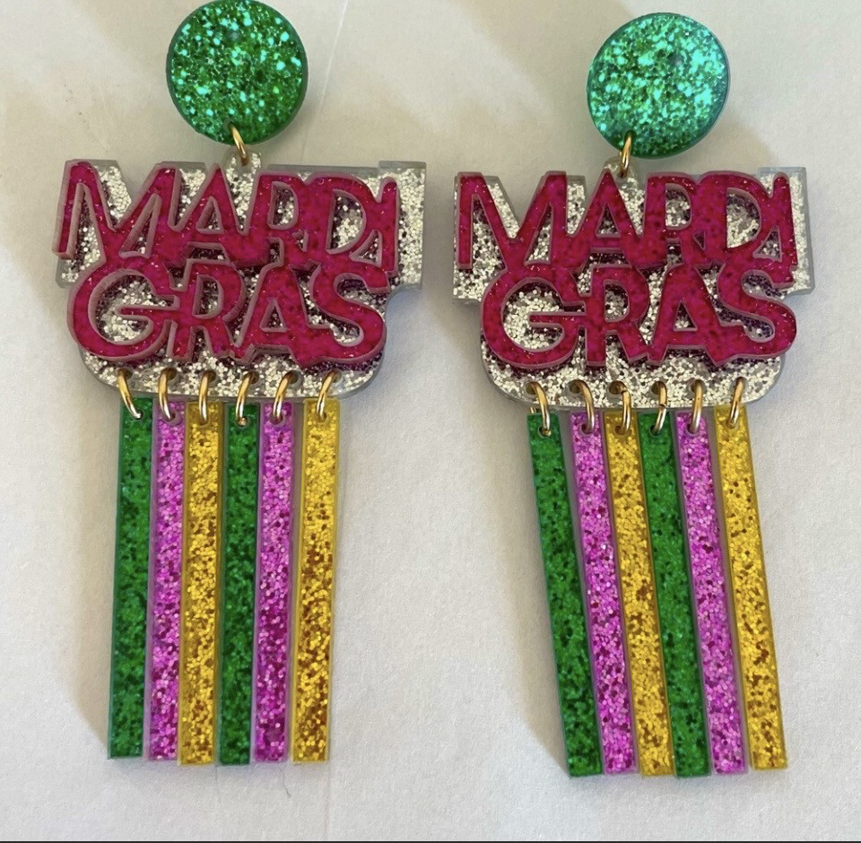 Multicolor Mardi Gras Earrings