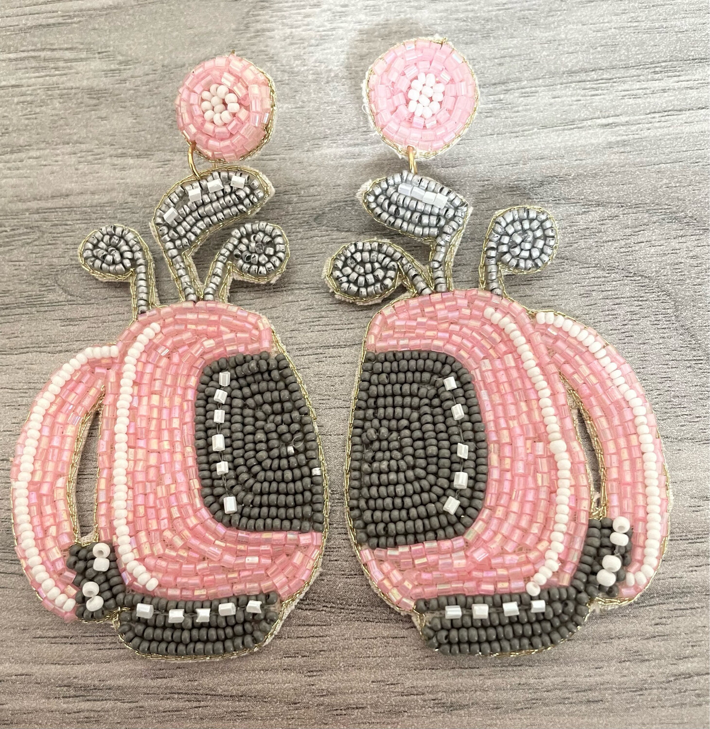 Golf Days Beaded Earrings Pink