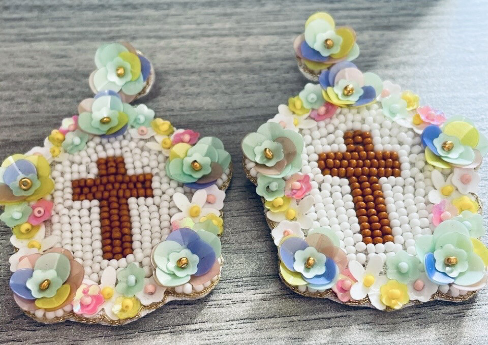 Multicolor Easter Cross Earrings