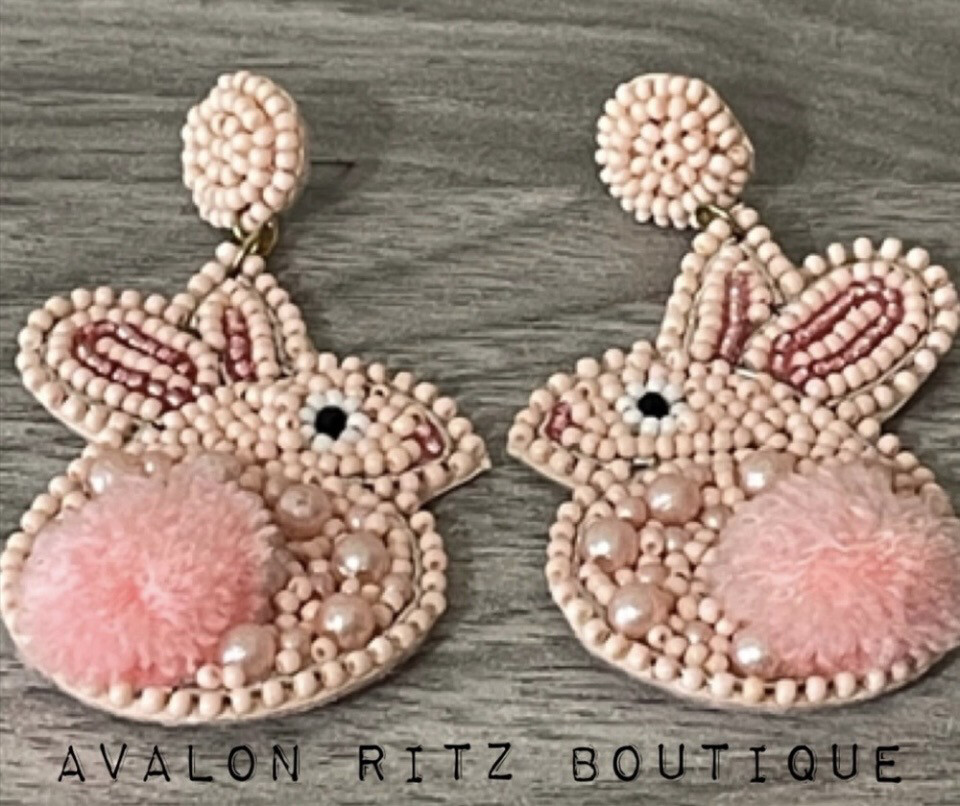 Pink Easter Bunny Rabbit Earrings