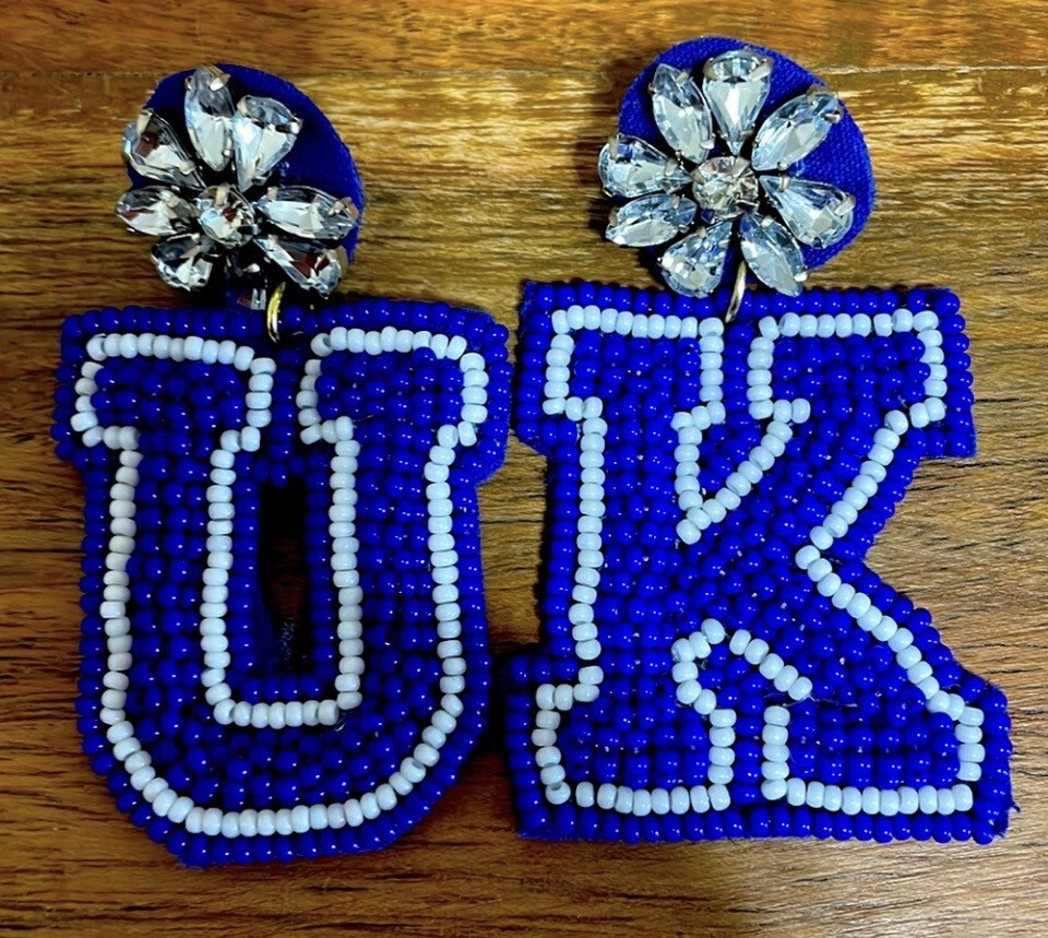 Kentucky Beaded Crystal Earrings Game Days