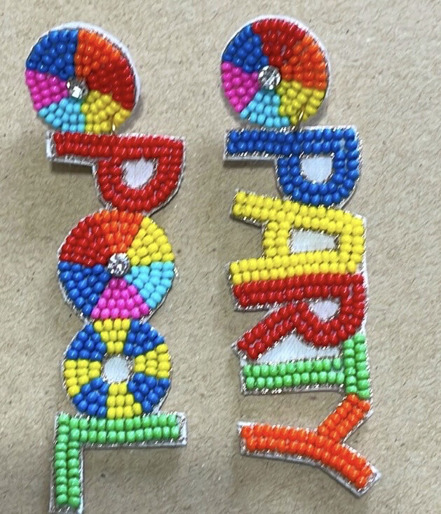 Addie Multicolor Beaded Crystal Summer Party Earrings
