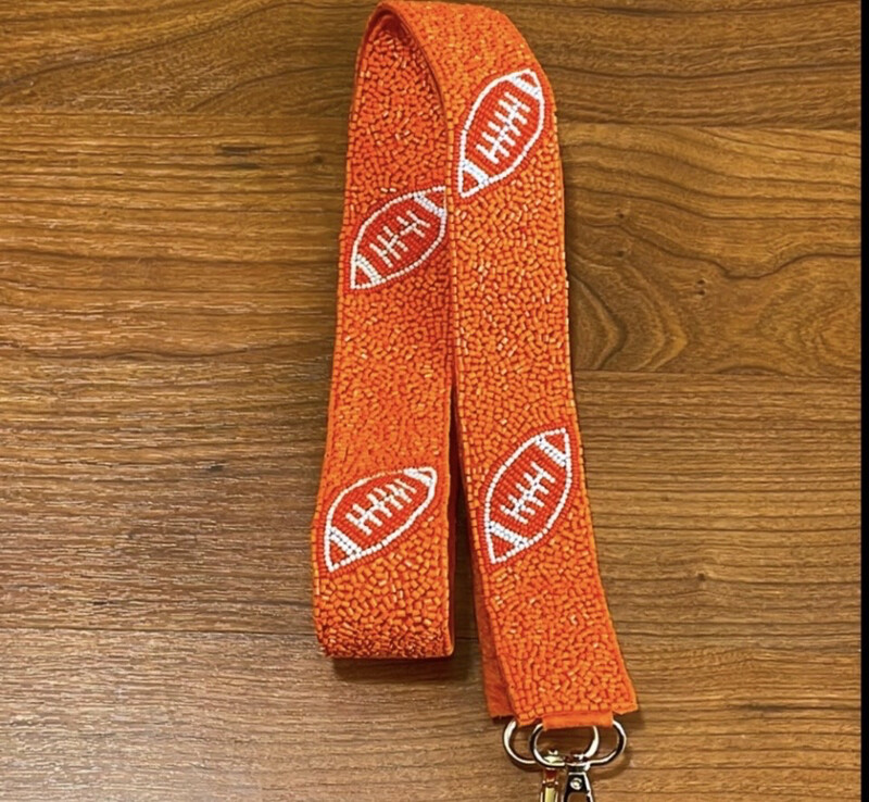 Orange White Football Beaded Purse Strap Tennessee VOLS Game Days