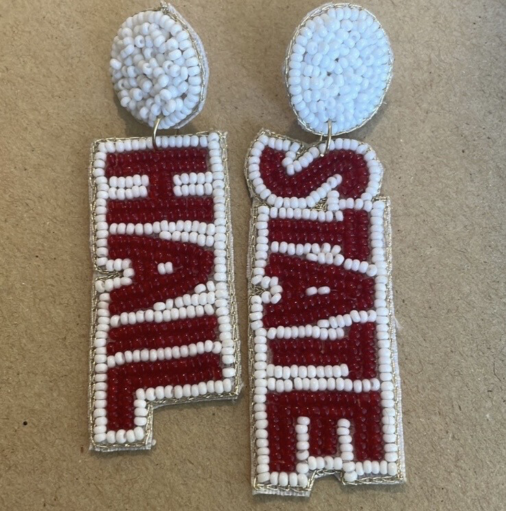 MSU HAIL STATE Beaded Earrings Mississippi State Game Days