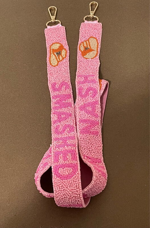 Smashed in Nash Pink Beaded Purse Strap