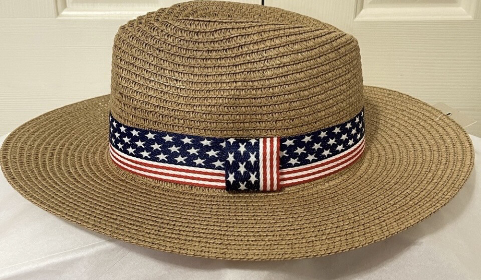 Patriotic American Flag Straw Hat