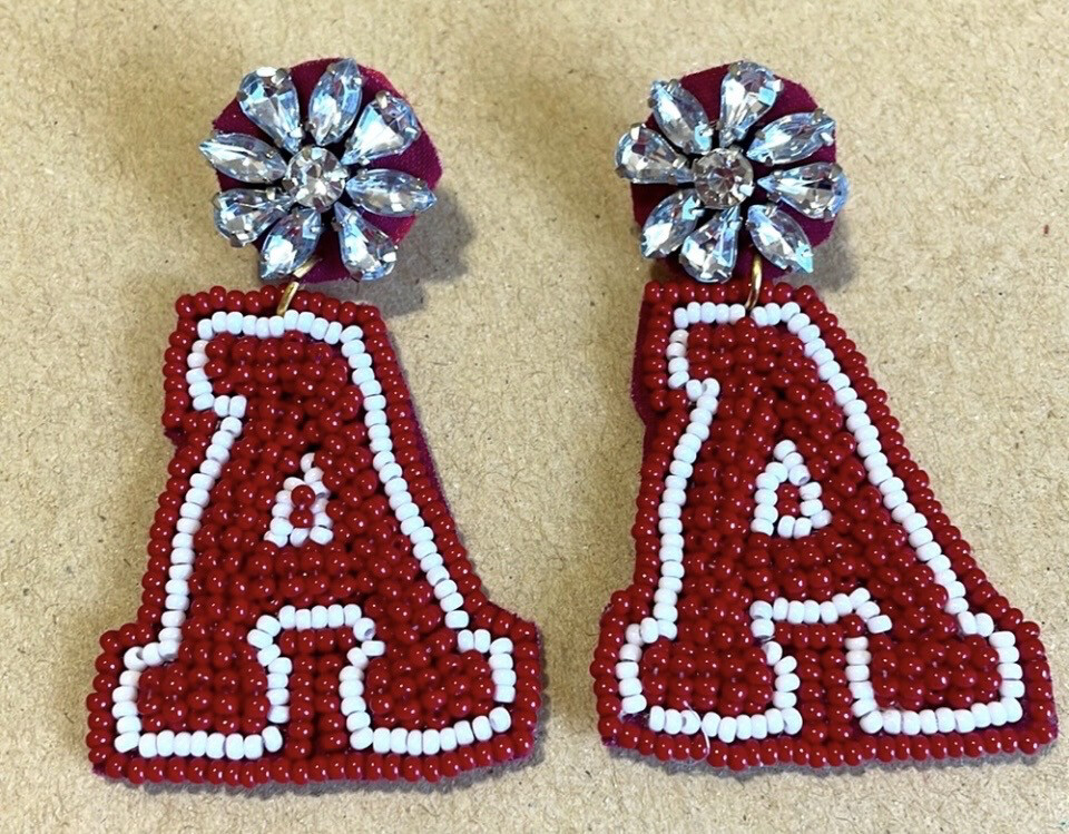 Alabama Beaded Crystal A Earrings