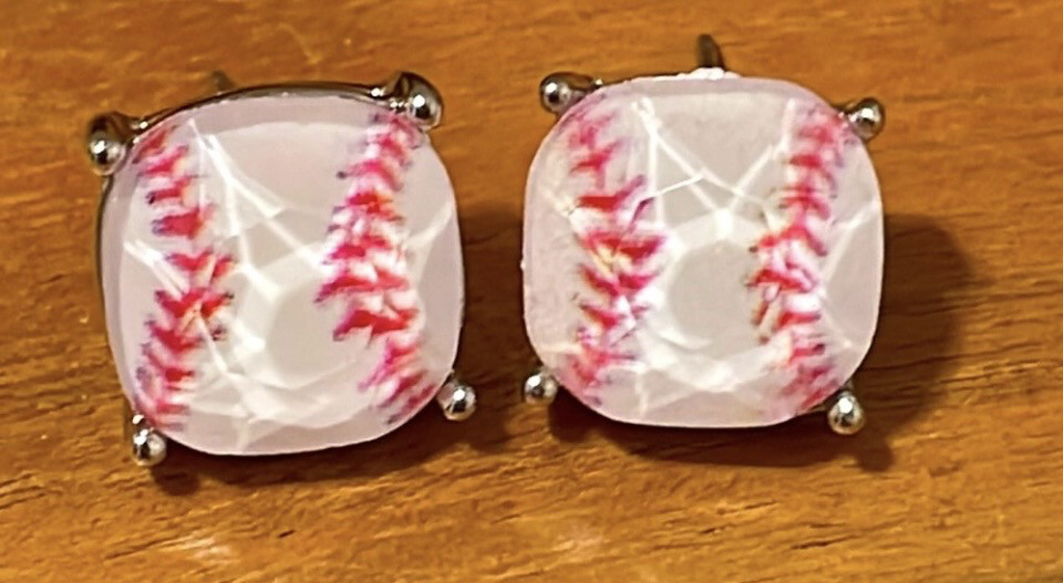 Ellie Cushion Baseball Earrings