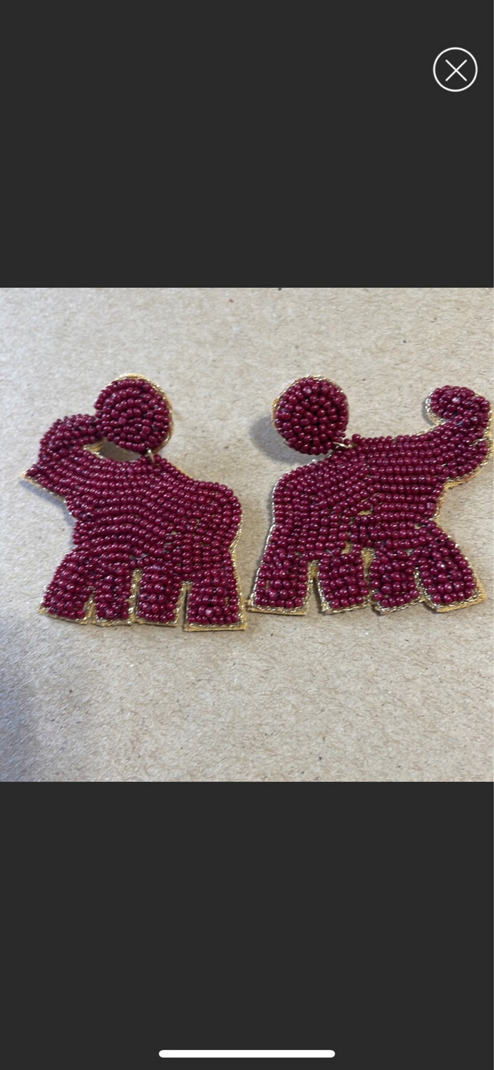 Maria Elephant Beaded Earrings