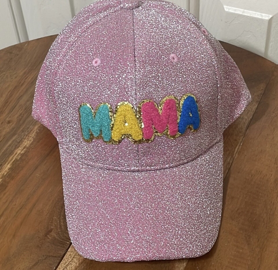 Gemma Pink Glitter Multicolor Mama Ball Cap