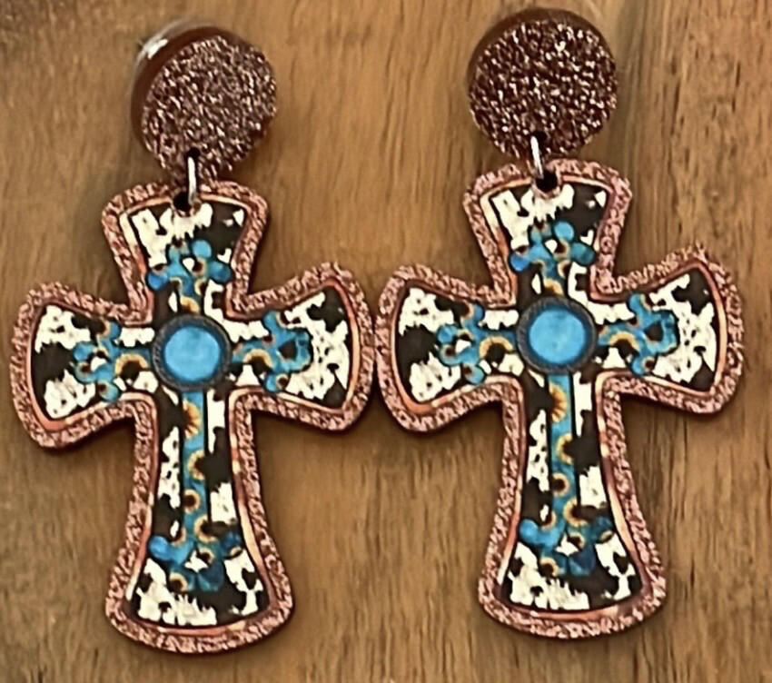 Rosemarie Acrylic Cross Earrings
