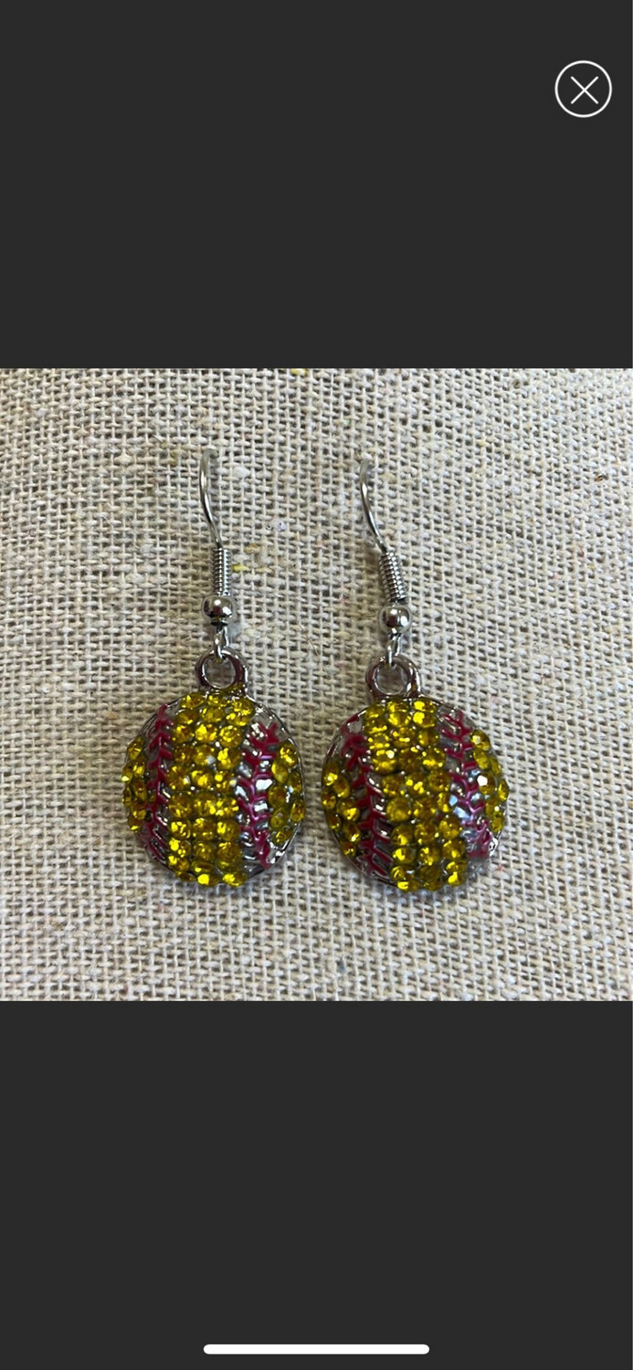 Natalia Dangle Softball Earrings