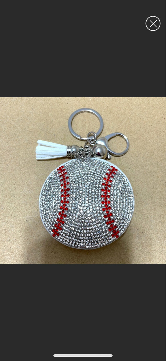 Lou Ann Crystal Baseball Keychain