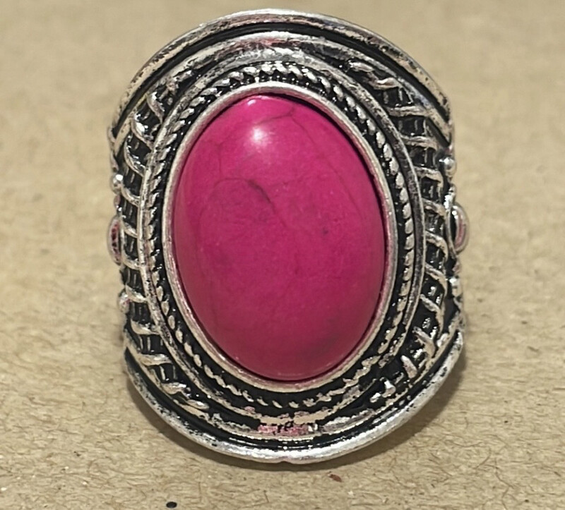 Gracie Pink Marble Stone Stretch Ring