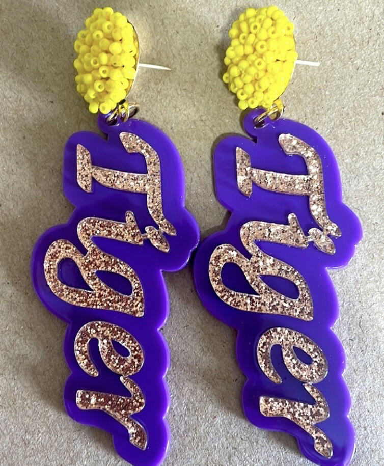 Juliette Beaded Acrylic Tiger Earrings