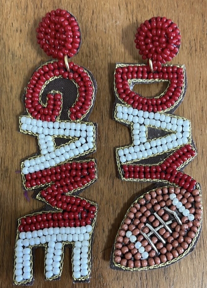 Game Day Football Beaded Earrings