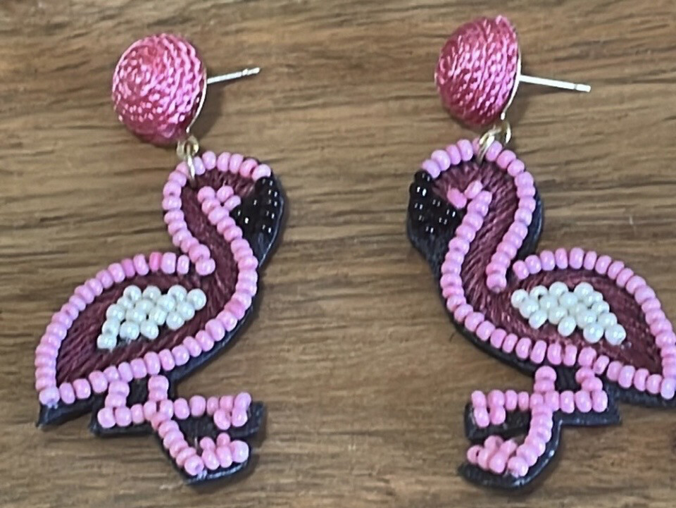 Julia Flamingo Beaded Earrings