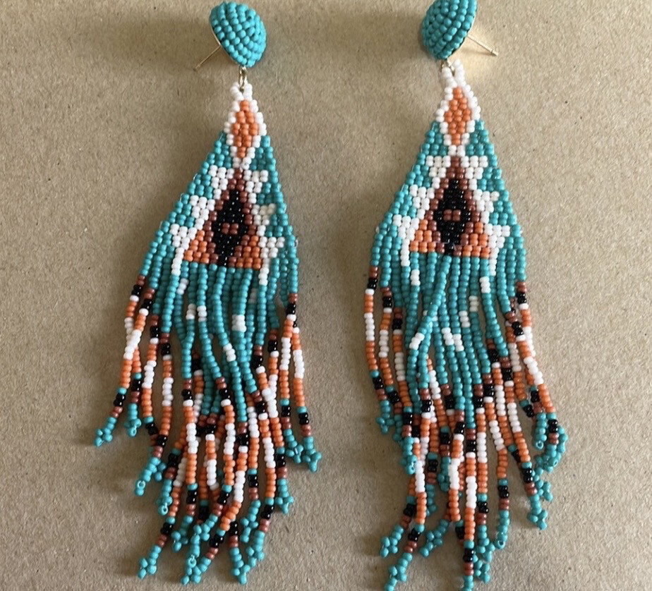 Mabry Boho Multicolor Fringe Beaded Earrings