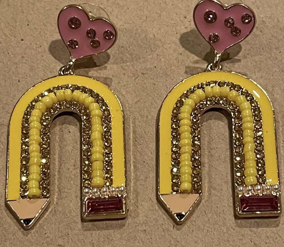 Teacher School Days Pencil Earrings