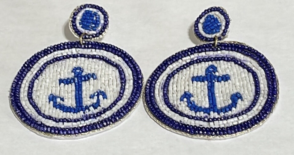 Anchor Away Beaded Earrings