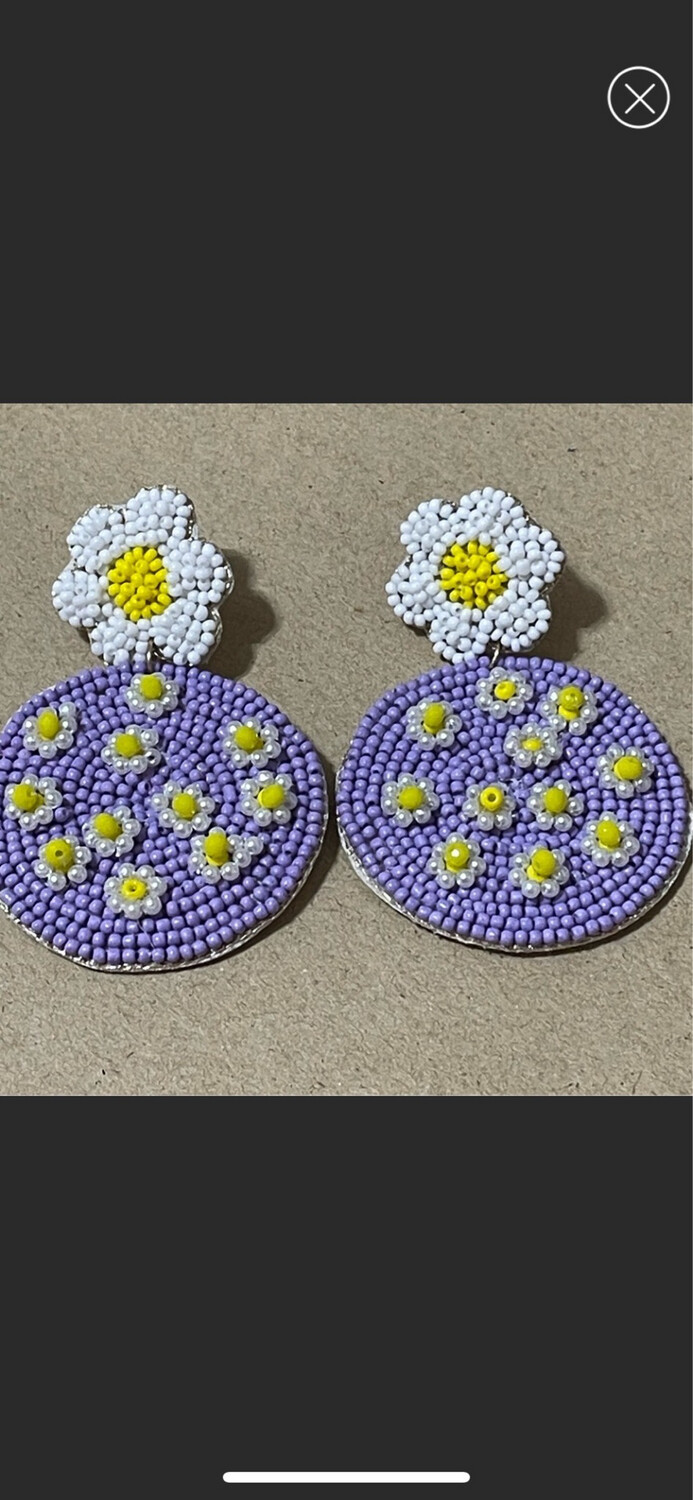 Floral Abudance Beaded Earrings