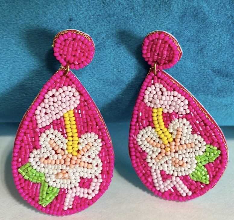 Caroline Multicolor Teardrop Beaded Earrings
