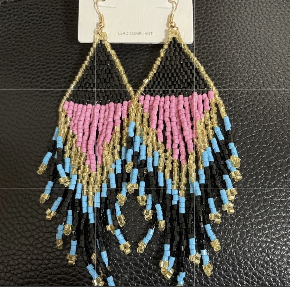 Mabry Boho Multicolor Fringe Beaded Earrings