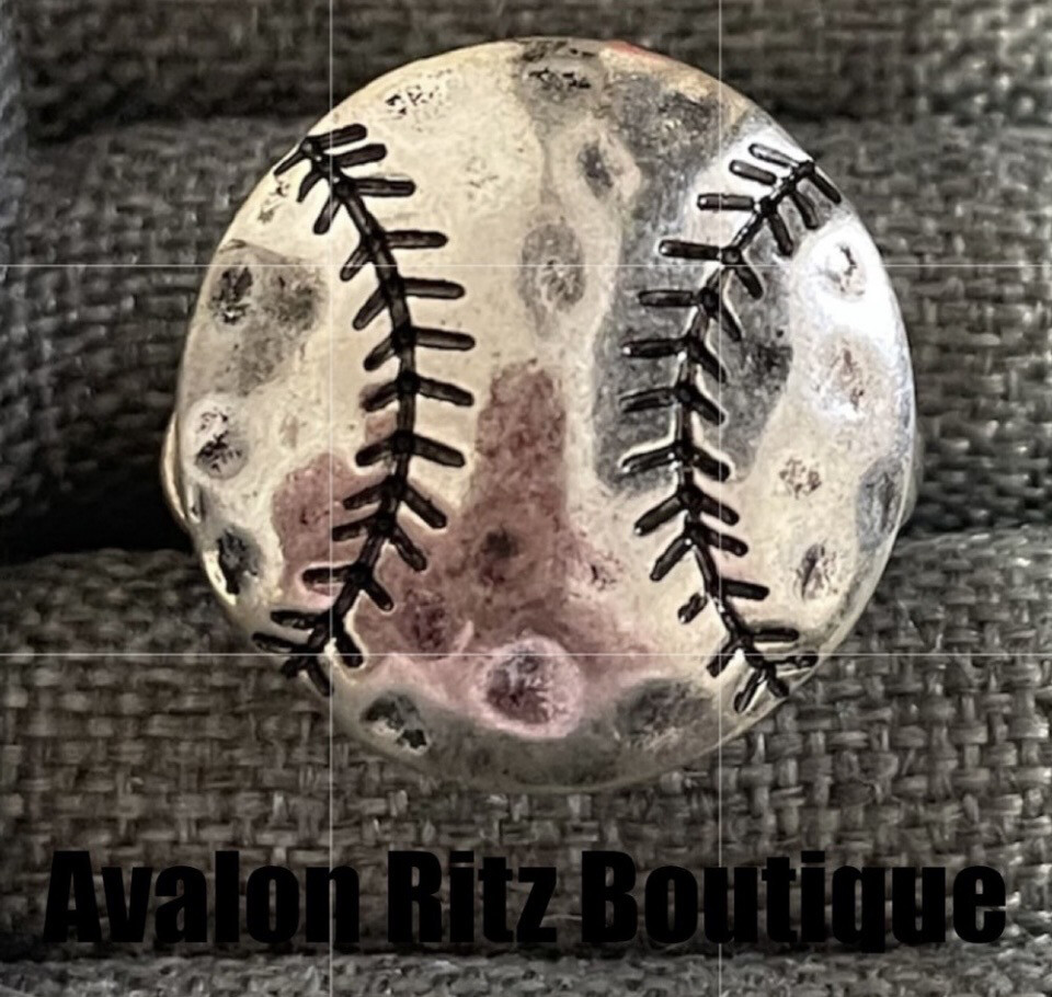 Silver Baseball Stretch Ring