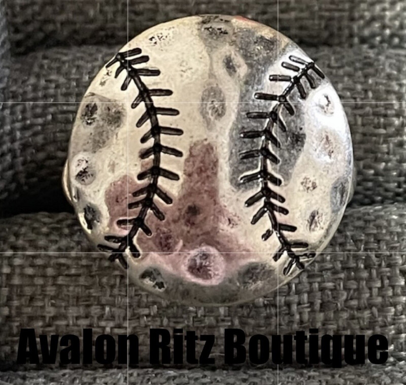Silver Baseball Stretch Ring