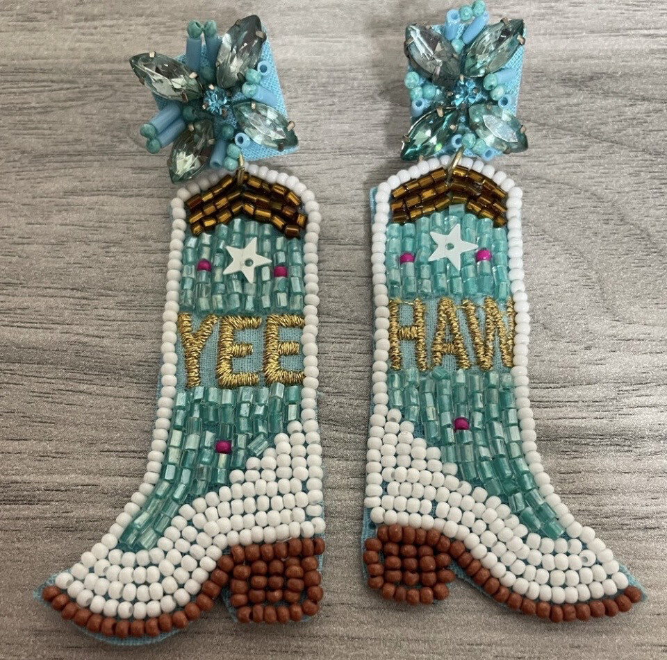 Yee Haw Beaded Boot Earrings
