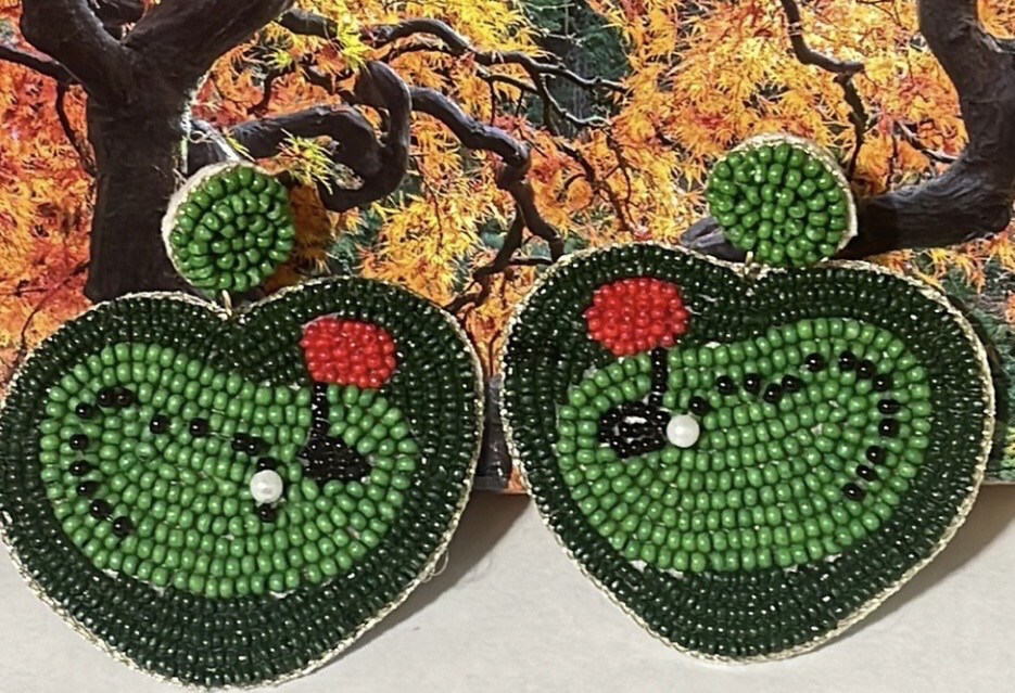 LOVE Golf Beaded Heart Earrings