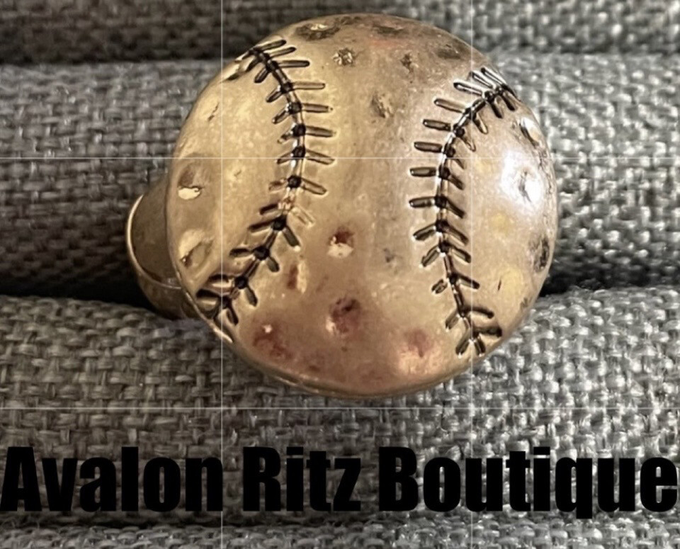 Gold Baseball Stretch Ring