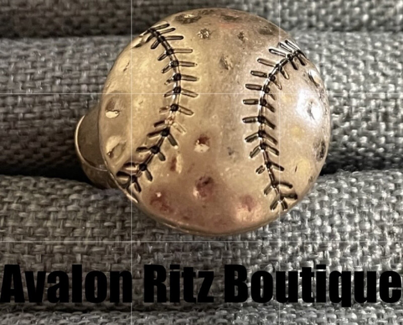 Gold Baseball Stretch Ring