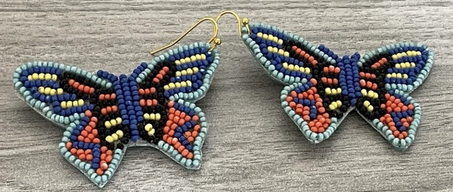 Callie Multicolor Beaded Butterfly Earrings