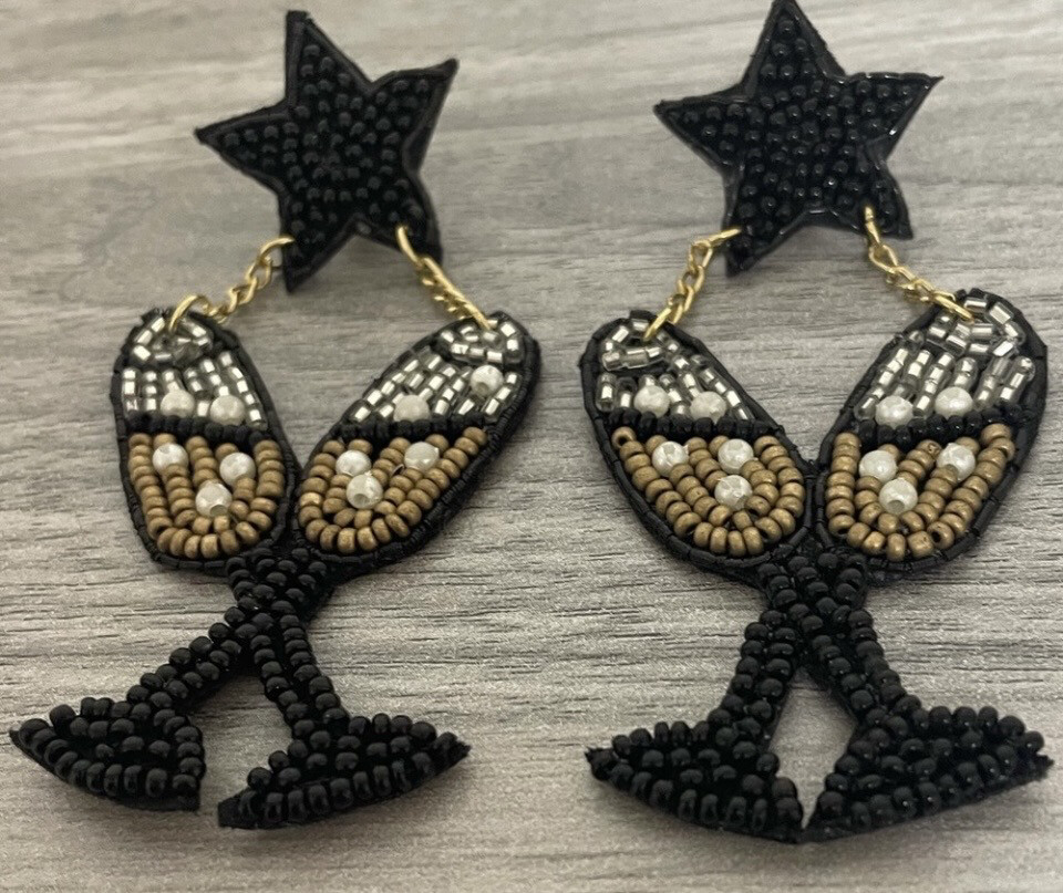 Cheers to You Beaded Star Earrings