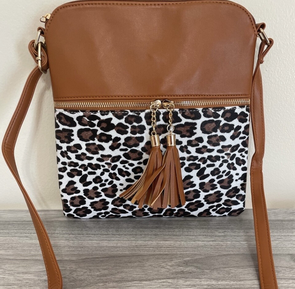 Molly Leopard Tassel Crossbody Purse