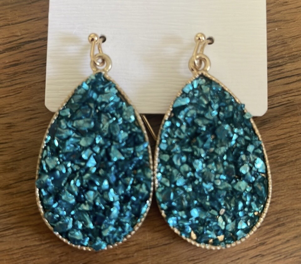 Lillie Druzy Teardrop Earrings