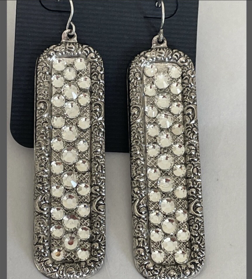 Madeline Silver Rhinestone Earrings