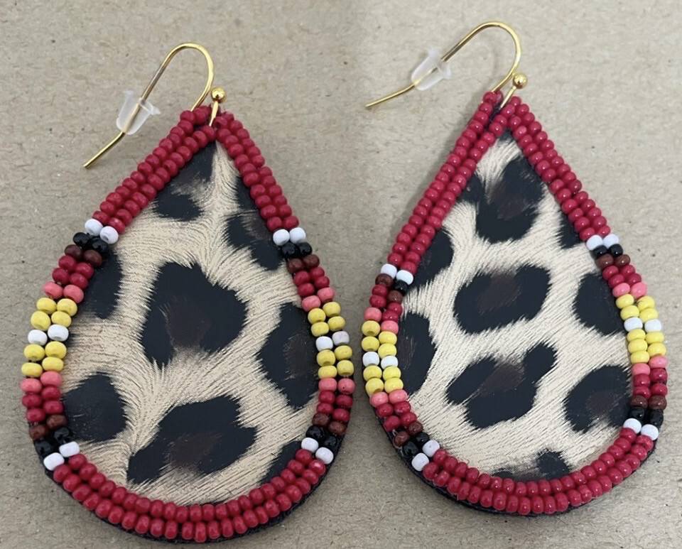 Bree Animal Print Multicolor Teardrop Earrings